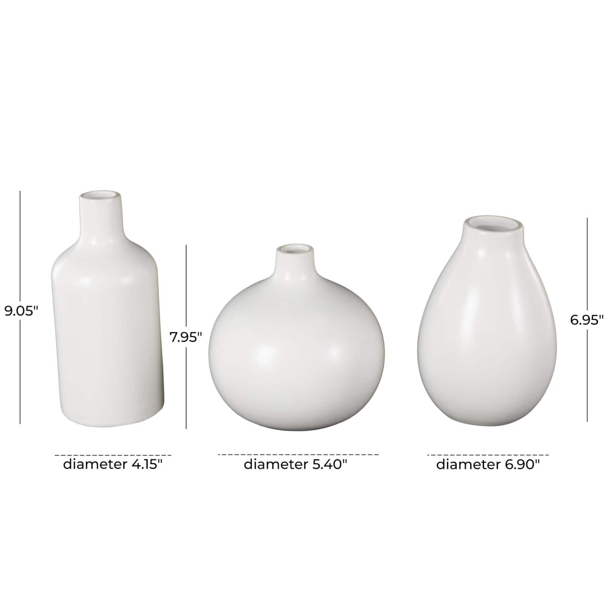 White Ceramic Minimal Ceramic Vase Set